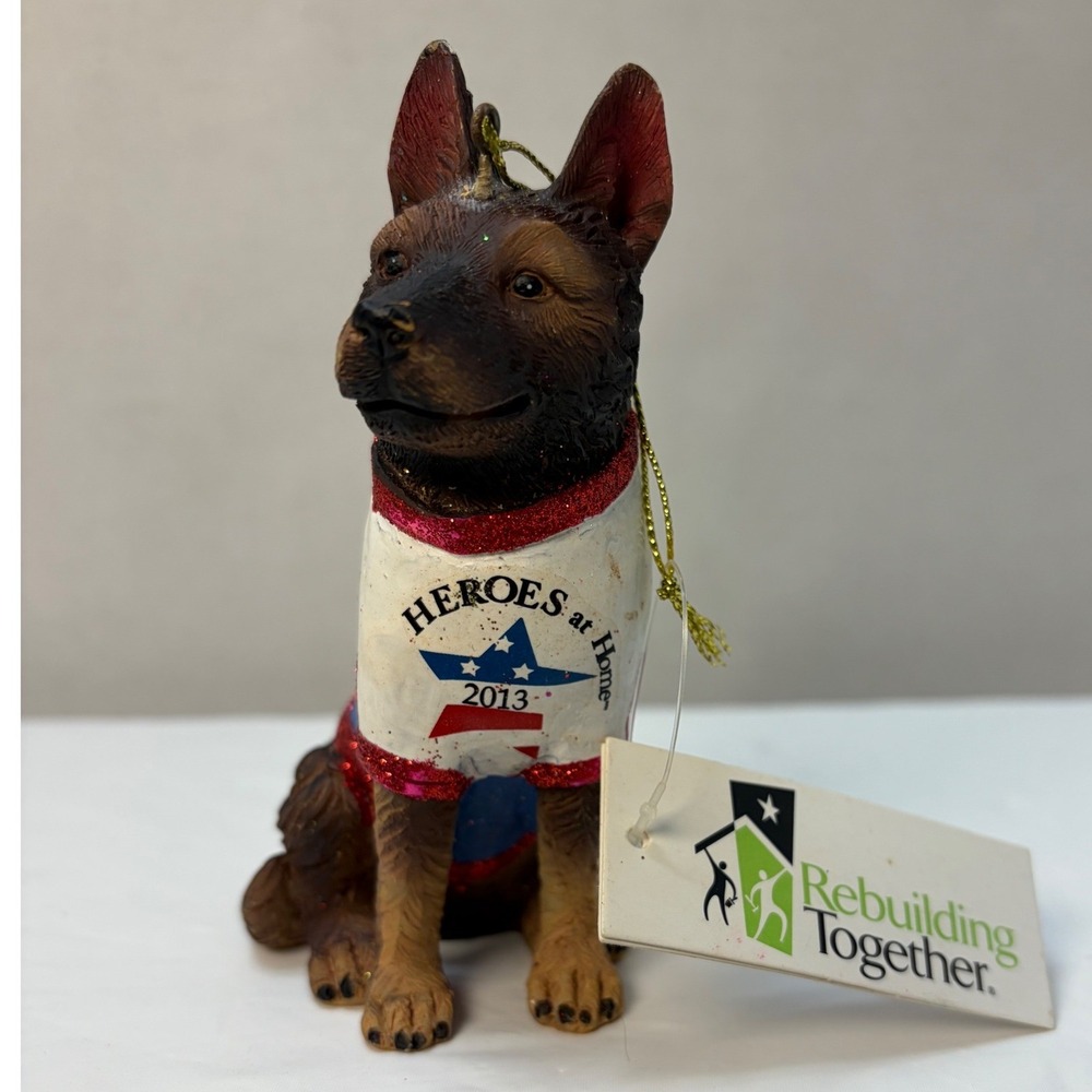 Sears Heroes at Home 2013 German Shepherd Dog Ornament Rebuilding Together NWT